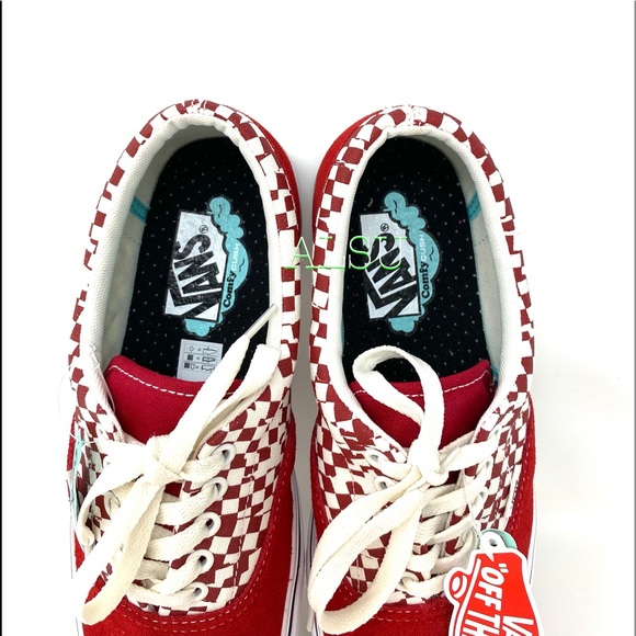VANS Comfycush Era Tear Check Red Suede Canvas W - Picture 6 of 10